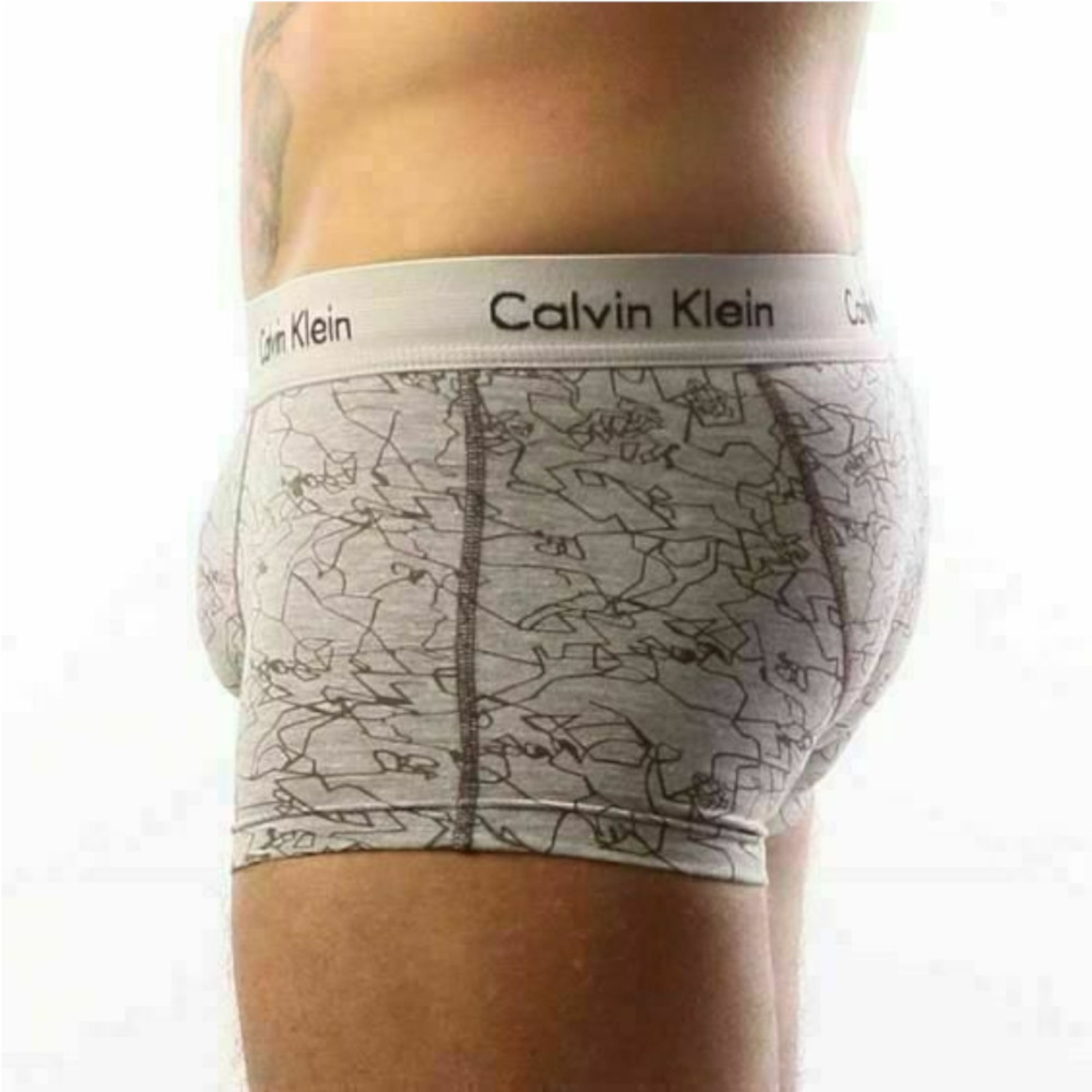 Мужские трусы боксеры Calvin Klein 365 Line серые Print фото 2