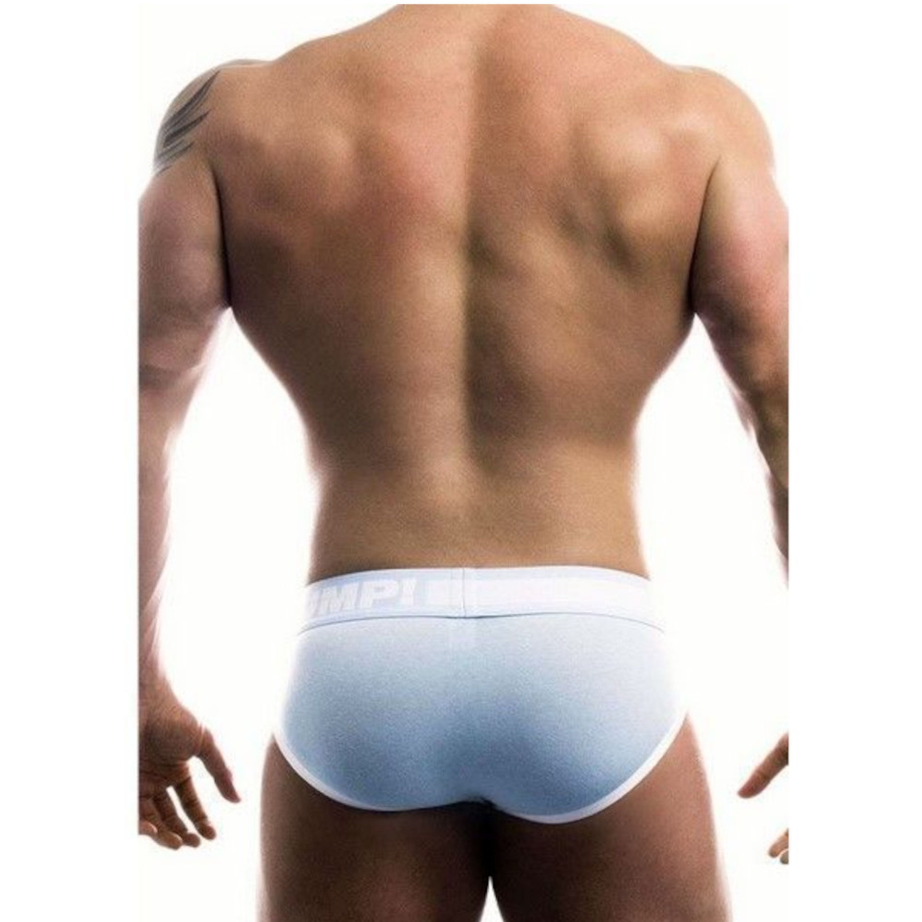 Мужские трусы брифы голубые с белым Pump SkyBlue - white Brief H69-1 фото 2
