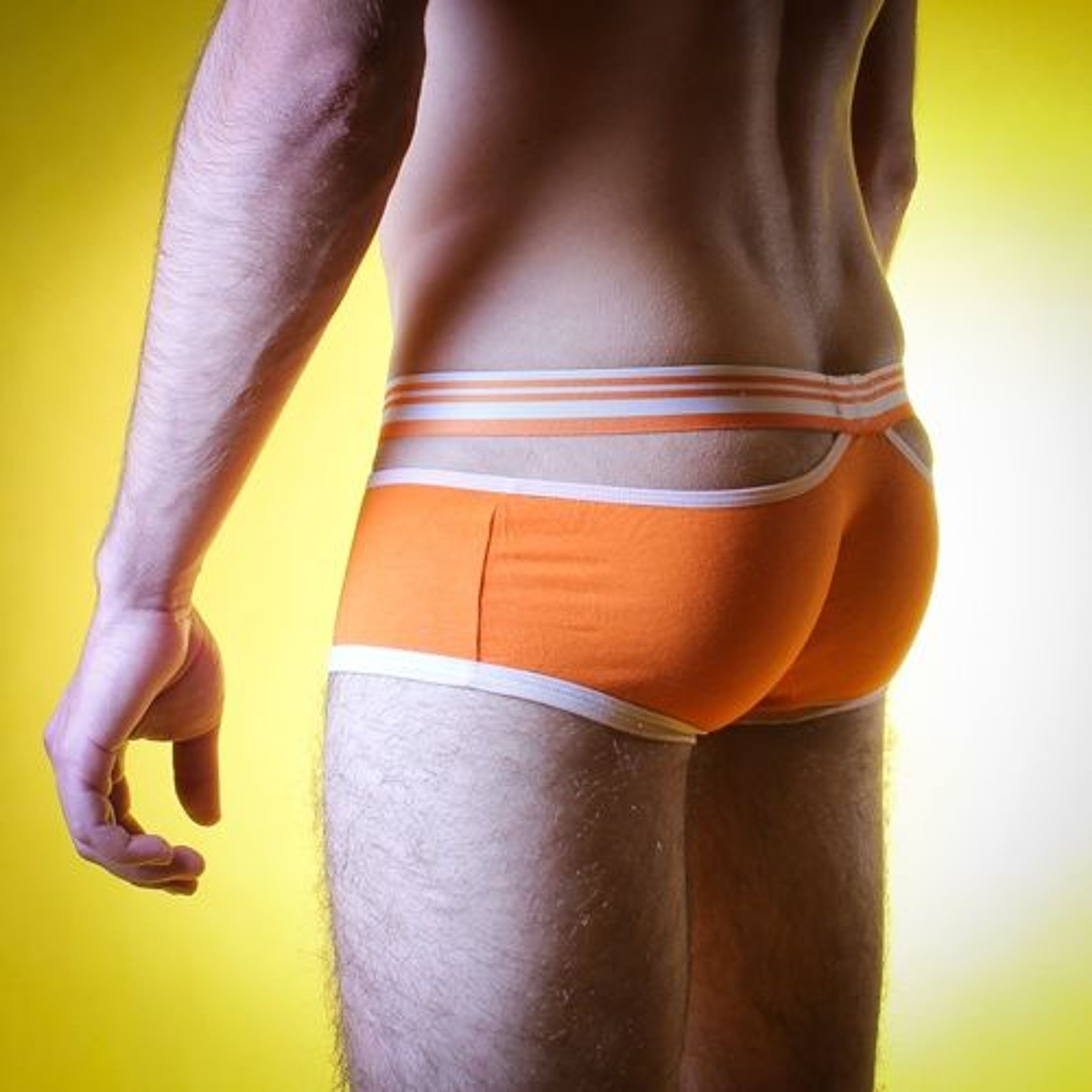 Мужские трусы хипсы с вырезами по бокам оранжевые Seeinner Orange Boxer фото 2