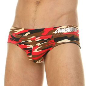 Фото Мужские трусы брифы красные камуфляжные Aussiebum