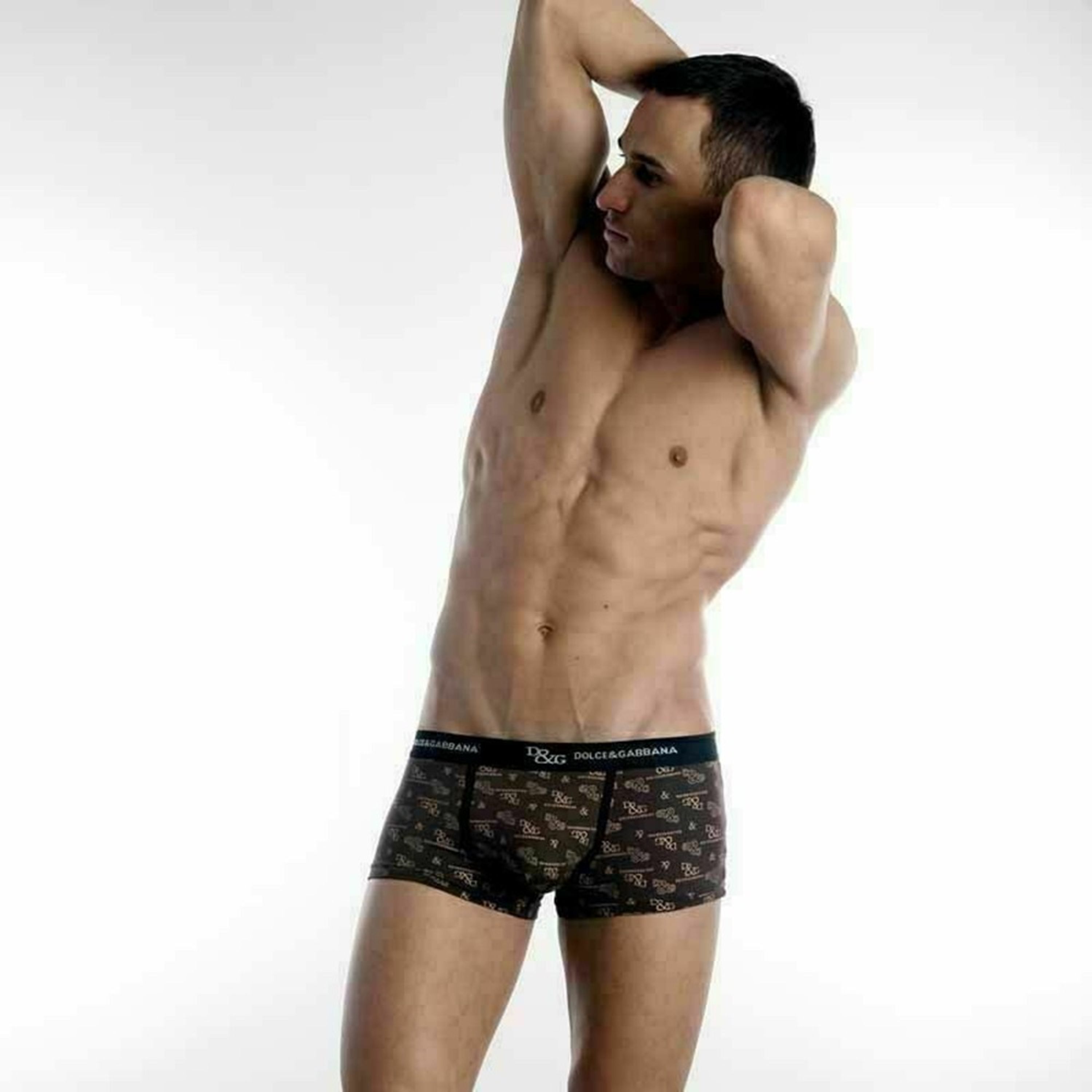 Мужские трусы боксеры коричневые D&G Brown Boxer фото 1