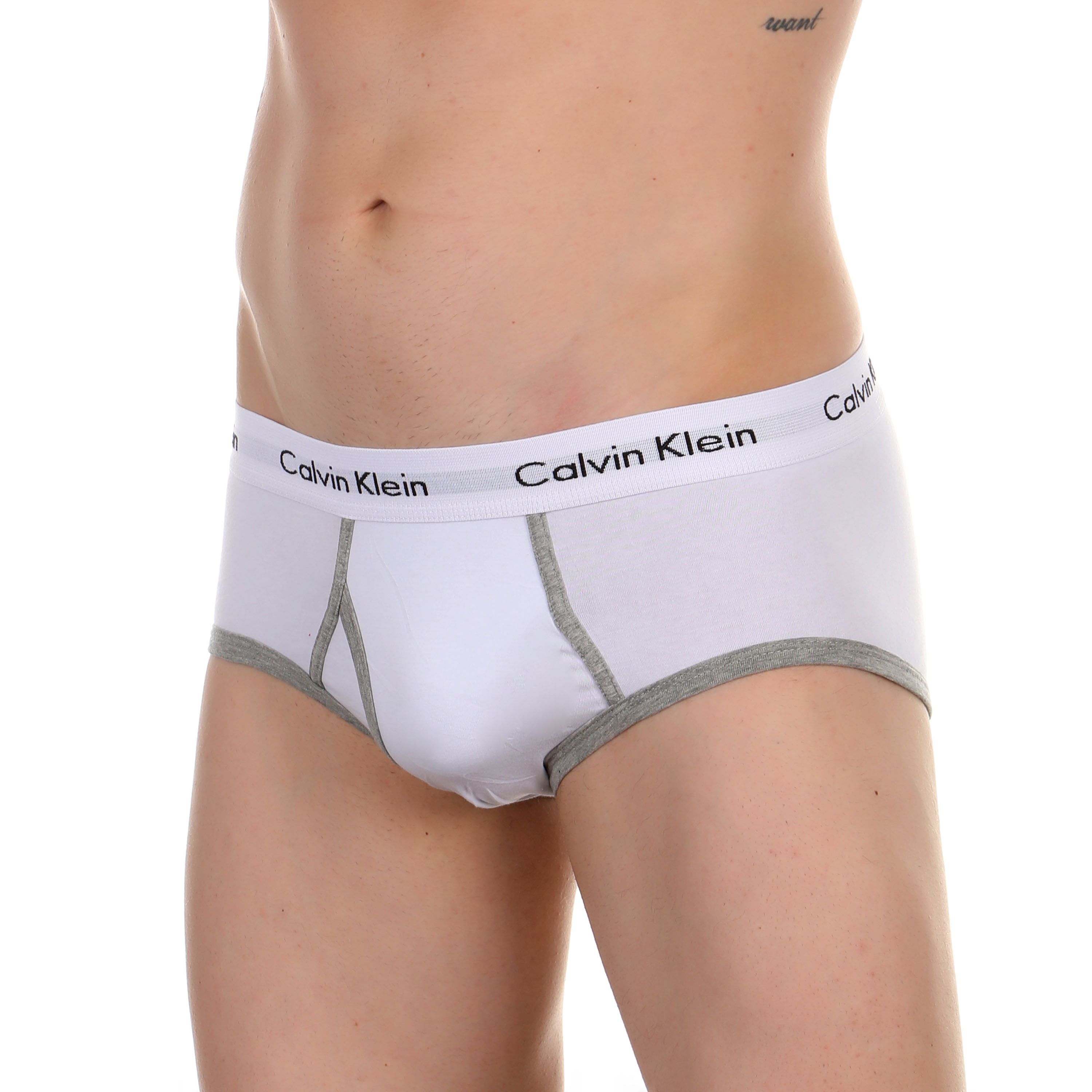 Мужские трусы брифы белые Calvin Klein фото 1