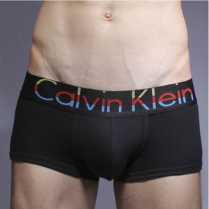 Фото Мужские трусы боксеры черные с черной разноцветной резинкой Calvin Klein Steel Multicolor Boxer Blue