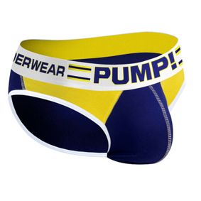 Фото Мужские трусы слипы фиолетовые с желтыми вставками PUMP! MP221