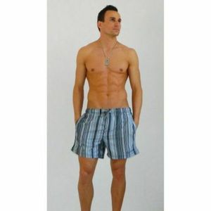 Фото Мужские шорты серые в полоску Calvin Klein