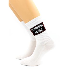 Фото Носки с надписью "Полиция моды" белые Hobby Line