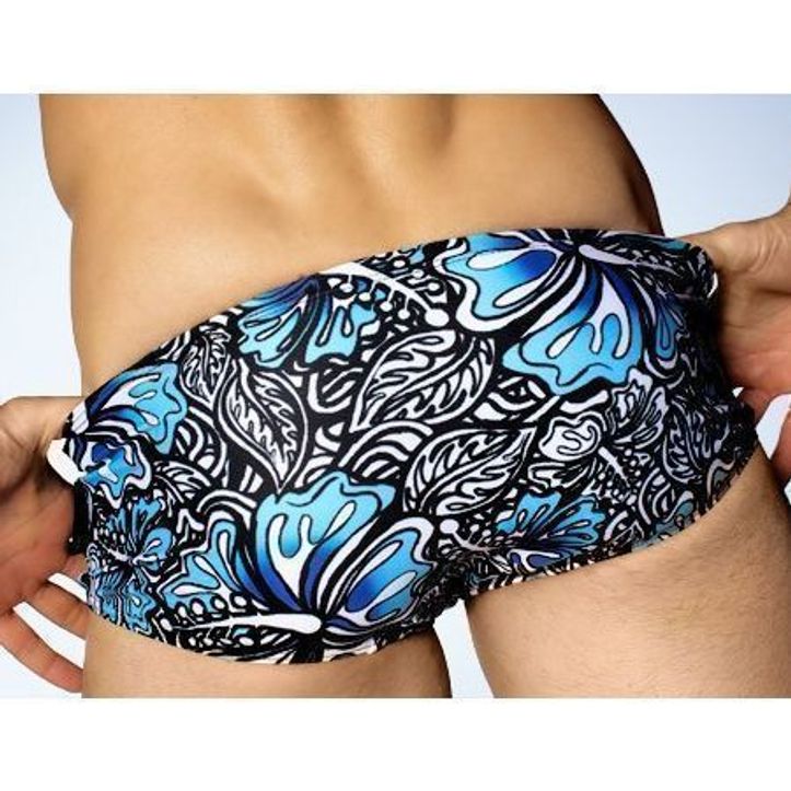Мужские плавки хипсы с рисунком Aussiebum Men's Hip Swimwear синий узор фото 2