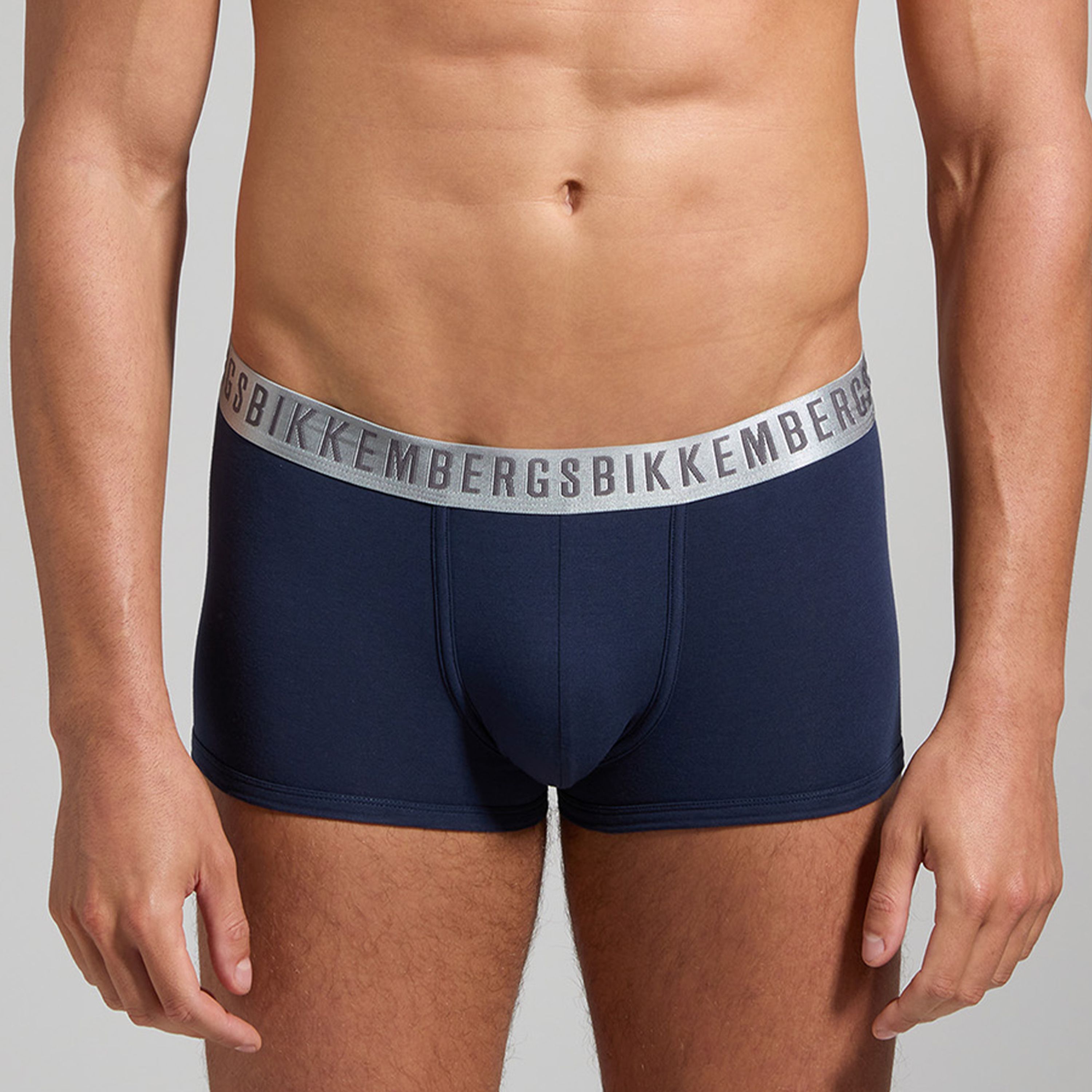 Мужские трусы боксеры темно-синие набор 2в1 Bikkembergs SILVER BKK1UTR11BI фото 2