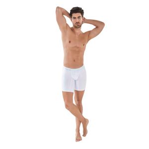 Фото Мужские трусы боксеры белые удлиненные Clever Moda CARIBBEAN LONG BOXER 088601