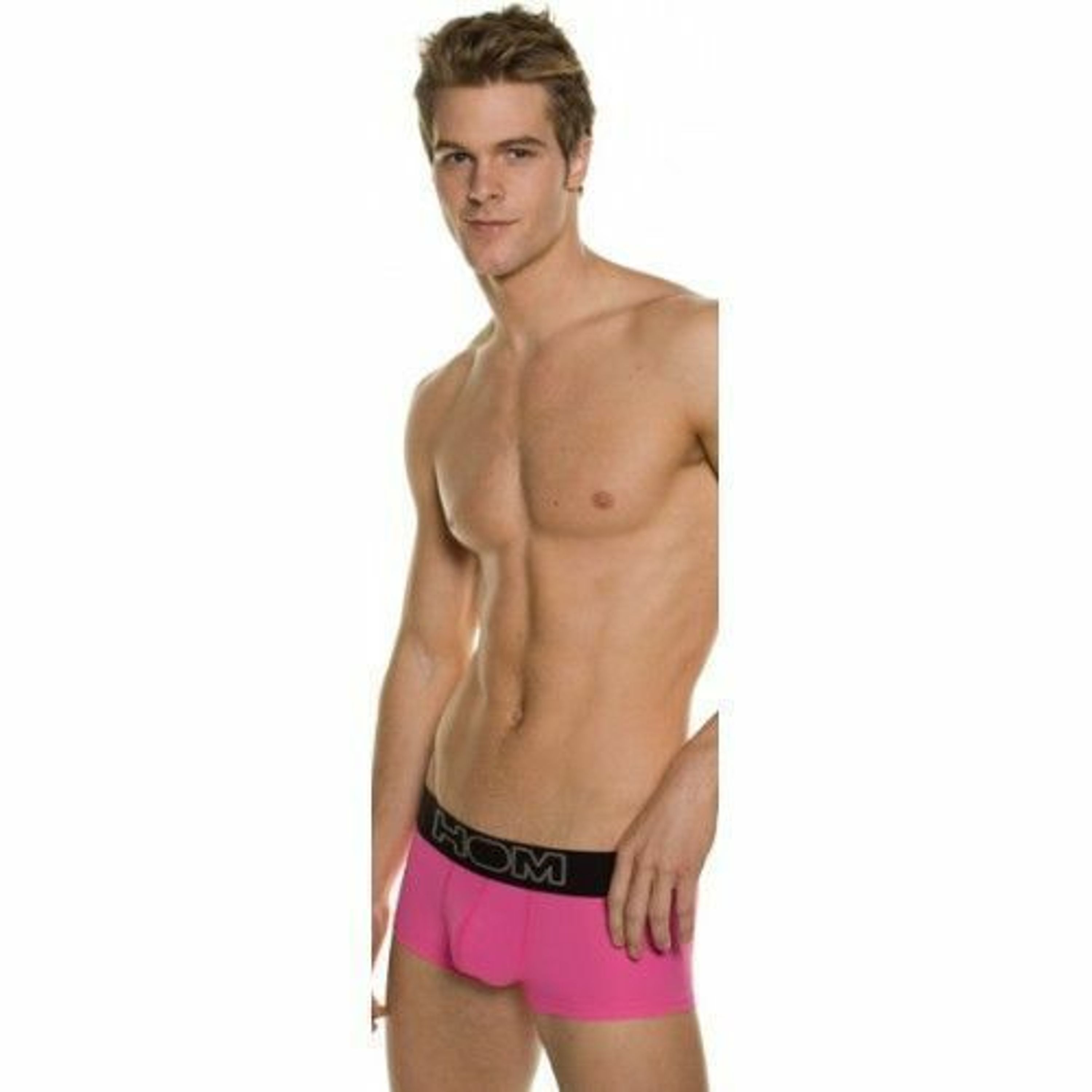 Мужские трусы хипсы розовые с черной резинкой HOM Night Therapy Trunk Pink фото 1