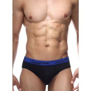 Фото Мужские трусы слипы черные с синей резинкой DARKZONE DZN6329