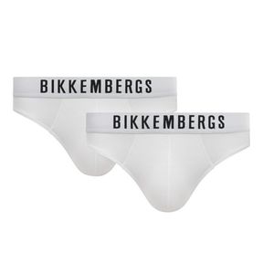 Фото Мужские трусы брифы белые набор 2 в 1 Bikkembergs ELEGANCE BKK1USP10BI/2