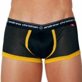 Фото Мужские спортивные хипсы Andrew Christian Black Sport Mesh Boxer 