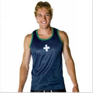 Фото Майка спортивная в сетку темно-синяя Andrew Christian Sport Mesh Tank AC16