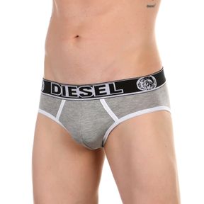 Фото Мужские трусы брифы серые меланжевые с принтом сзади Diesel