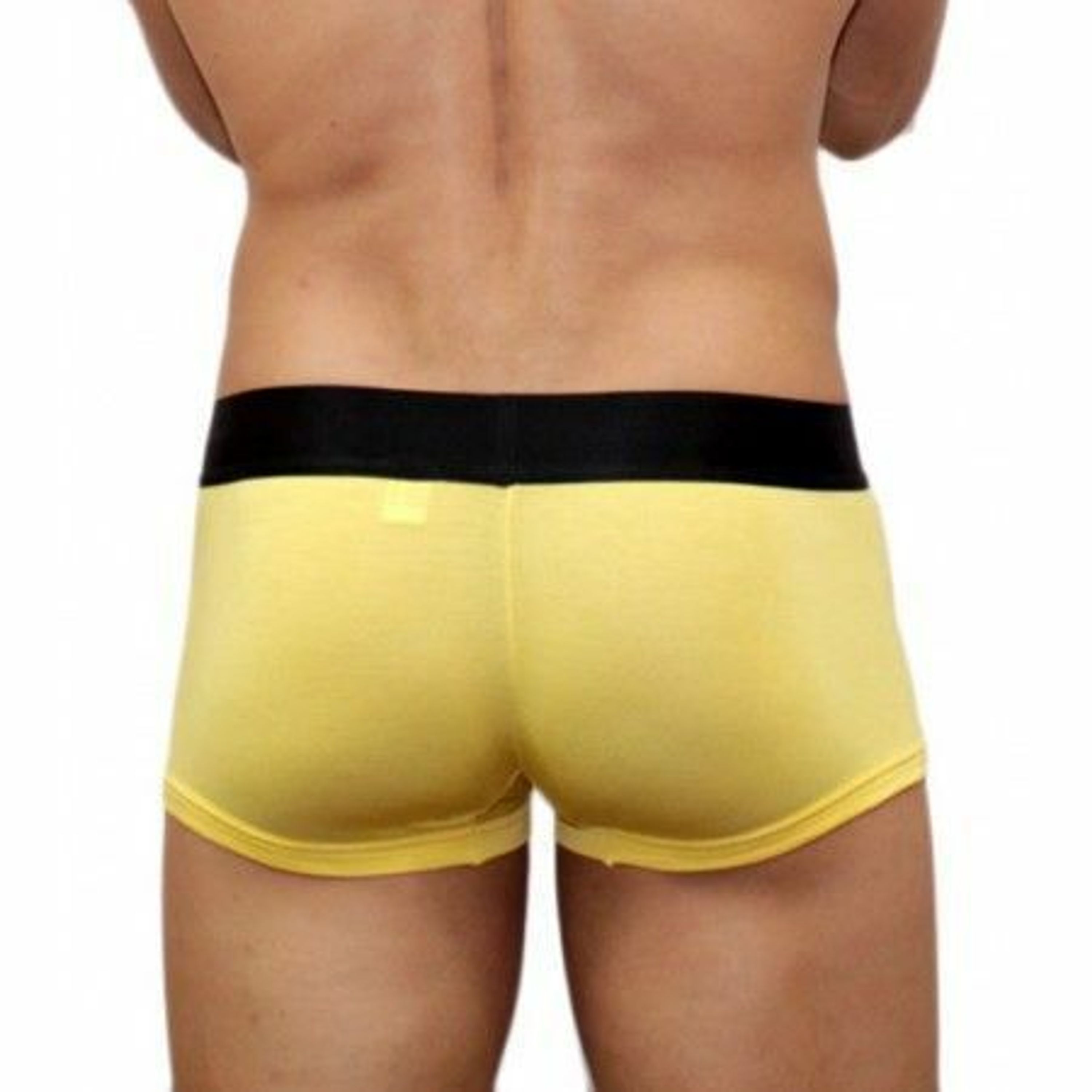 Мужские трусы боксеры желтые с черной резинкой Calvin Klein Steel Yellow Black Waistband Boxer фото 3