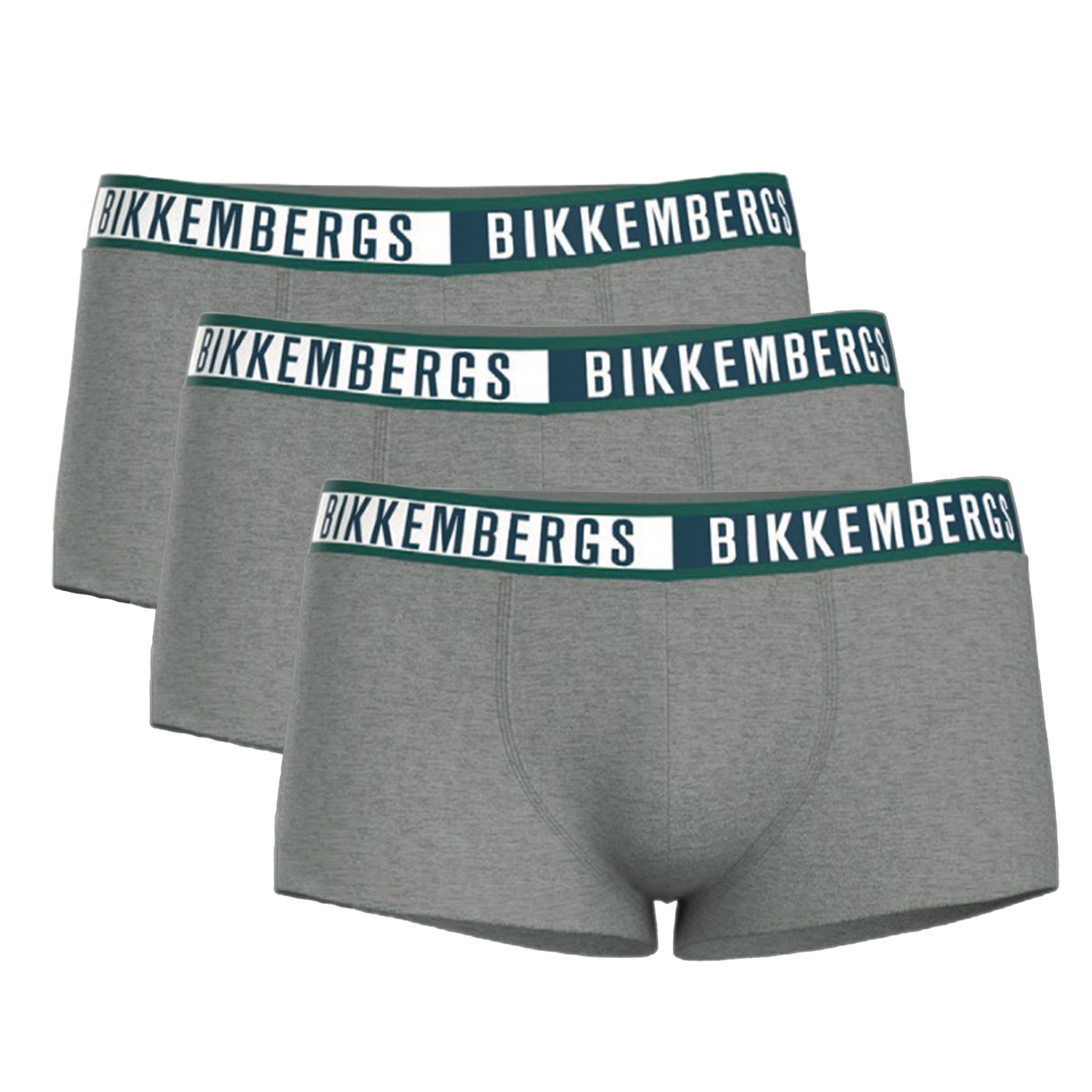 Мужские трусы боксеры серые набор 3в1 Bikkembergs TWICE BKK52UTR29TR фото 1