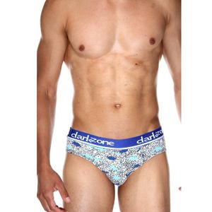 Фото Мужские трусы брифы белые с принтом DARKZONE DZN6384