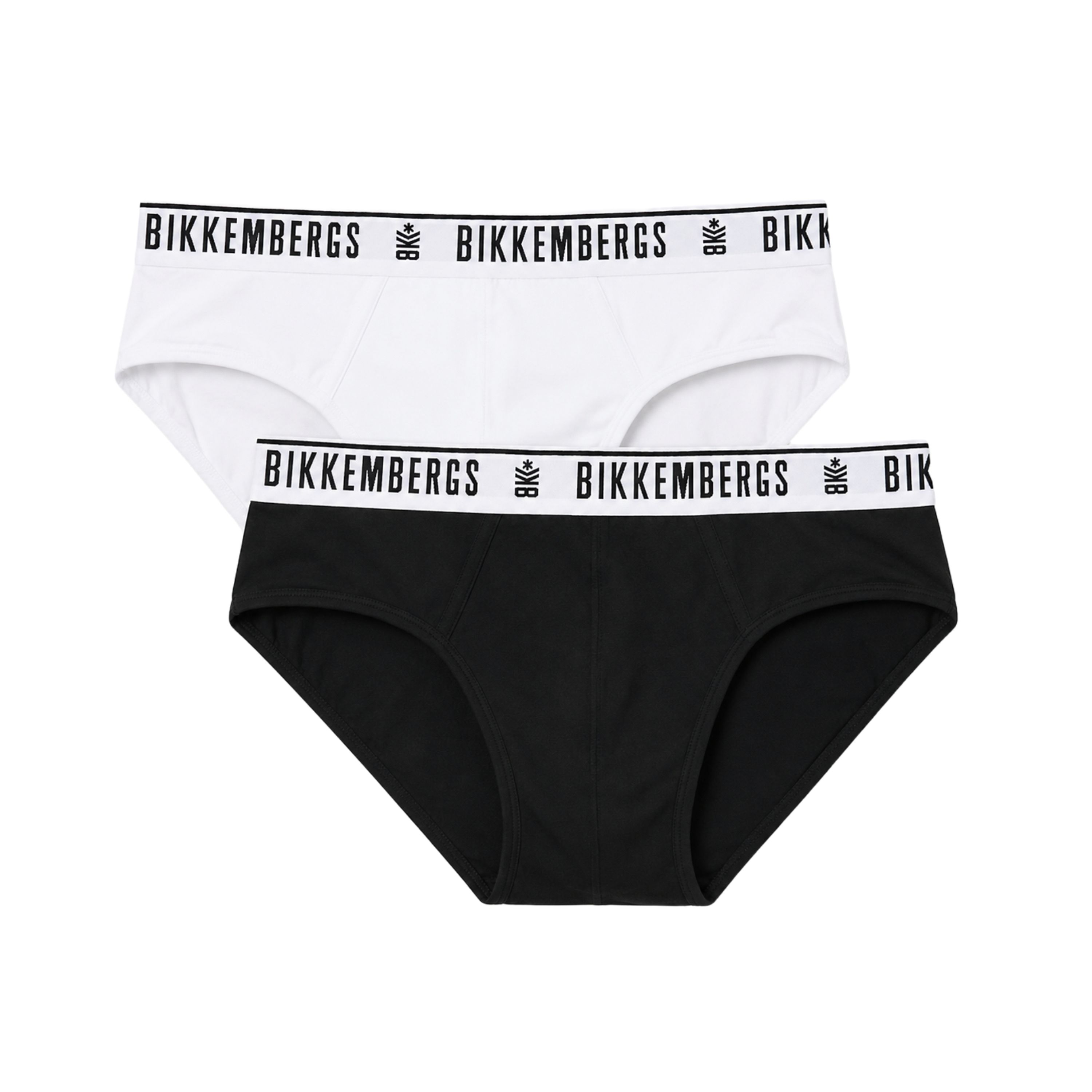 Набор мужских трусов брифов 2в1 (черные, белые) Bikkembergs BKK42USP19BI фото 1