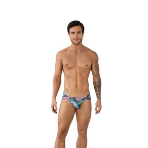 Фото Мужские трусы слипы темно-синие с принтом Clever Moda WAVES BRIEF 096308