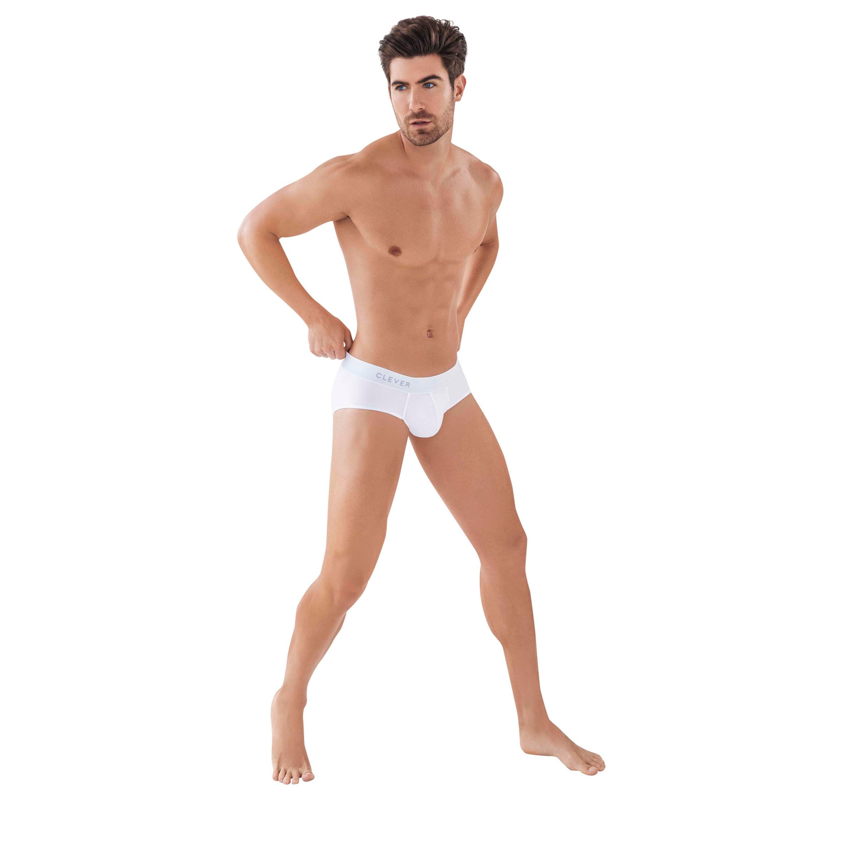 Мужские трусы брифы белые Clever Moda CLASSIC MATCH CLASSIC BRIEF 088101 фото 2