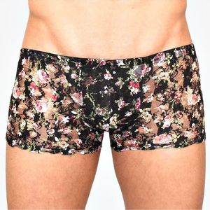 Фото Мужские трусы боксеры черные в сеточку Romeo Rossi Black Boxer RR00220