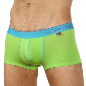 Фото Мужские трусы хипсы салатовые  с голубой резинкой Calvin Klein One Boxer