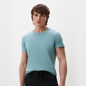 Фото Мужская футболка серо-голубая с круглым вырезом Cacharel 1331