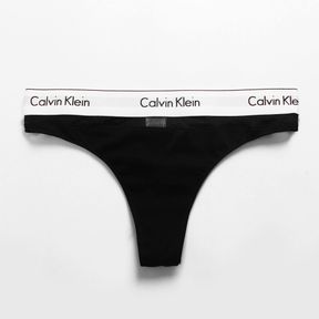 Фото Женские трусы стринги черные в сетку Calvin Klein Women Modern Cotton
