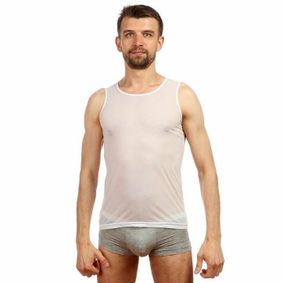 Фото Мужская майка в мелкую сетку белая  Manstore Micropo White Tank 