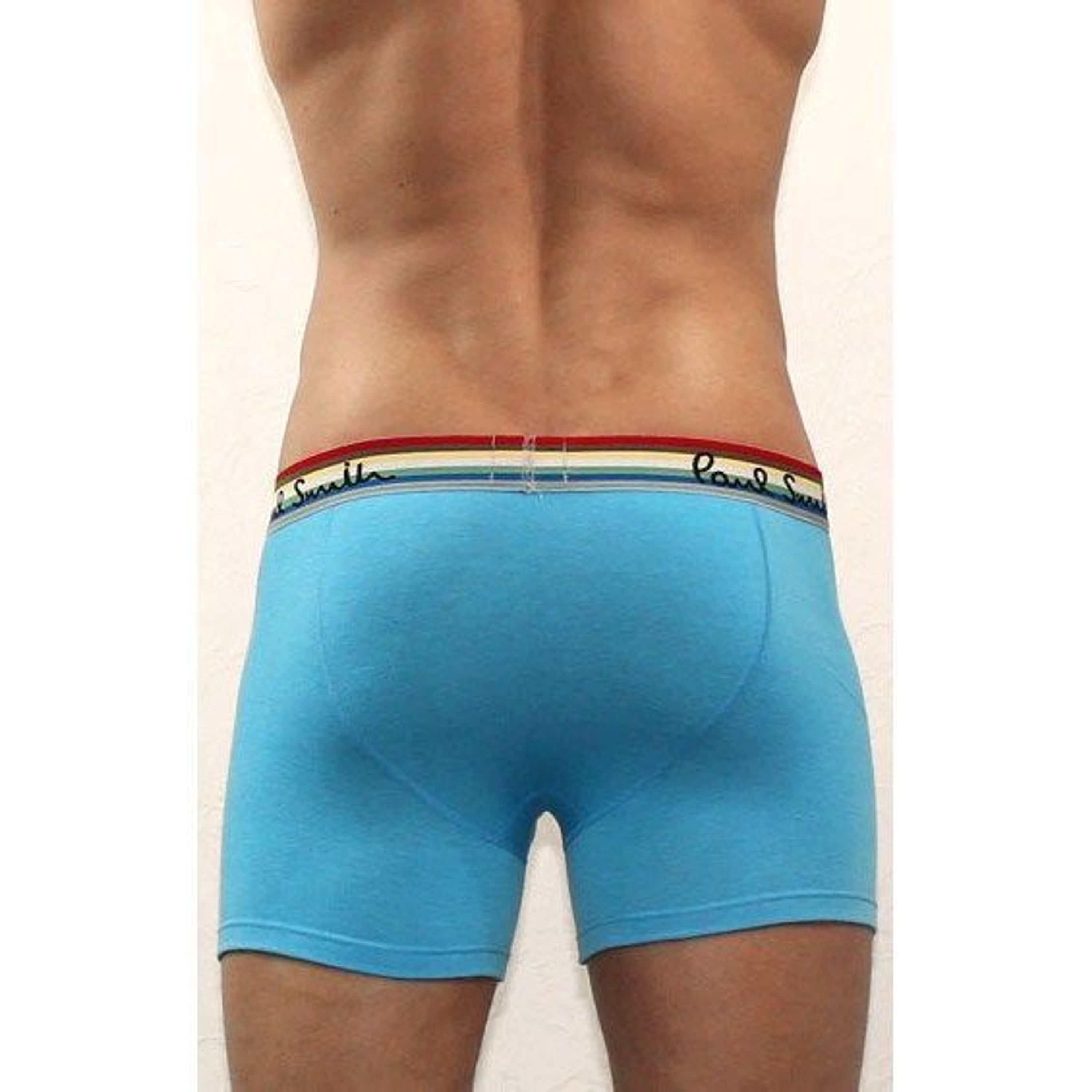 Мужские трусы боксеры завышенные голубые Paul Smith Blue фото 2