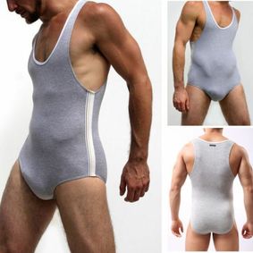 Фото Мужской комбинезон закрытый серый WowHomme Ultrafine Modal Overall