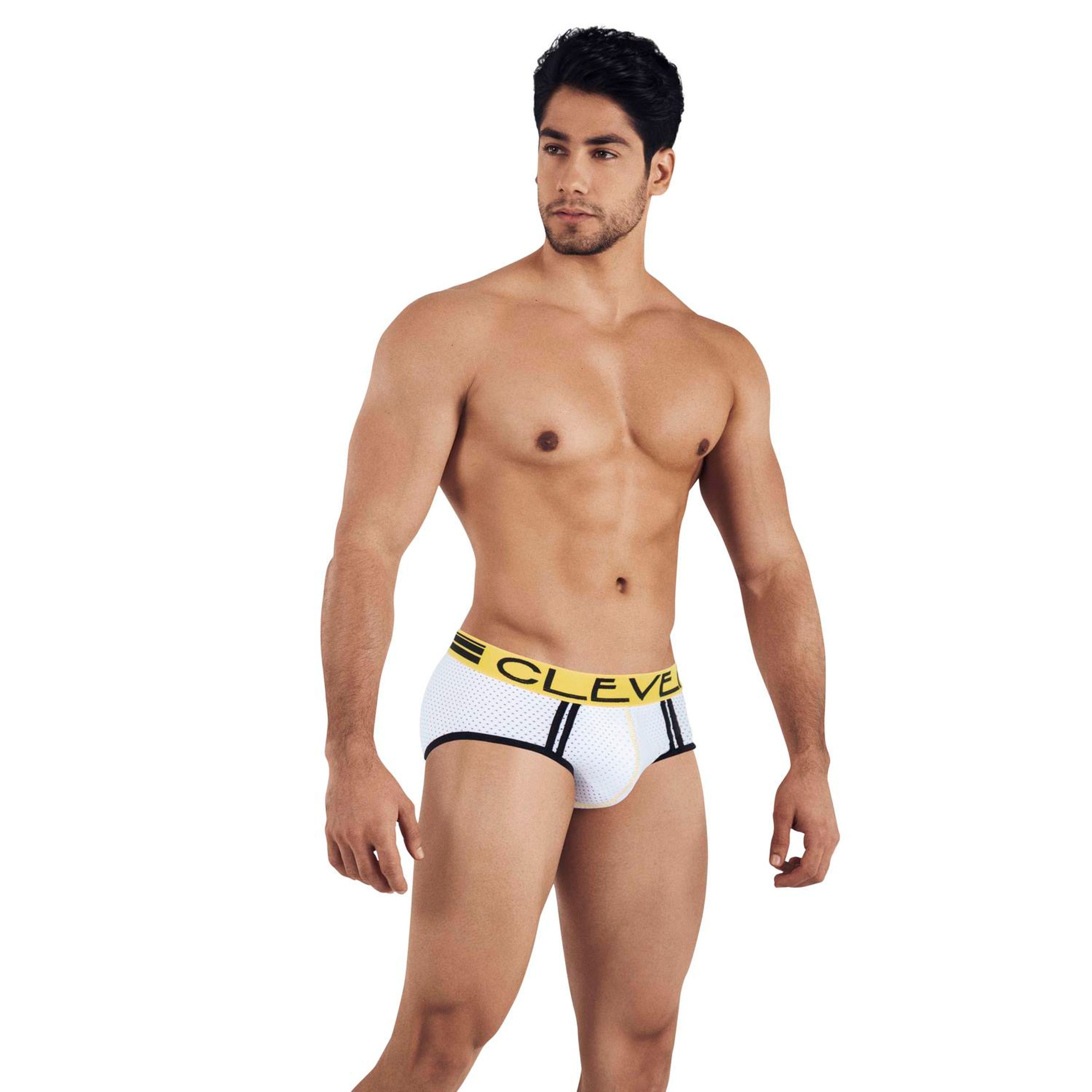 Мужские брифы белые сетчатые Clever BRASILEA PIPING BRIEF 034901 фото 2