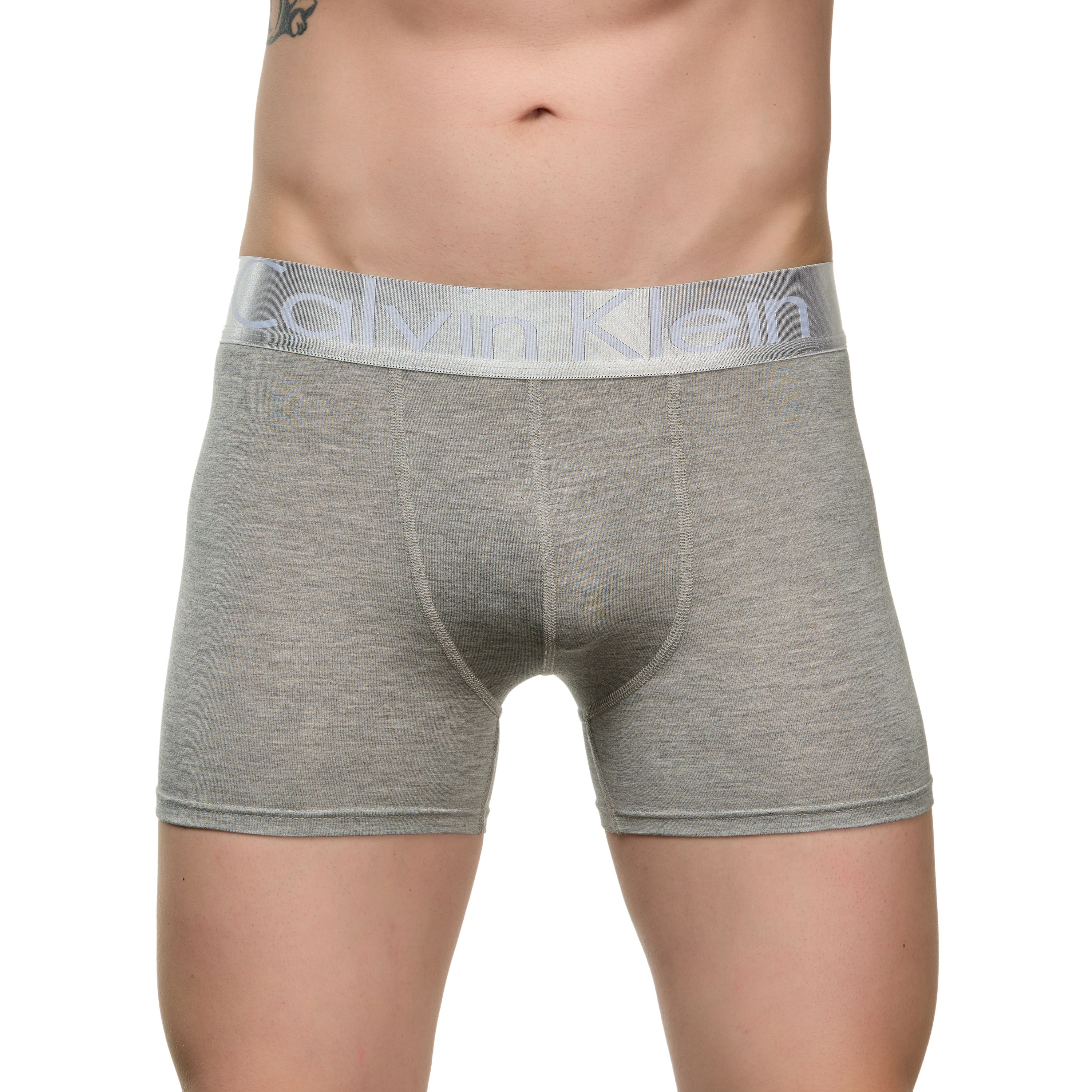 Мужские трусы боксеры серые меланжевые Calvin Klein фото 1