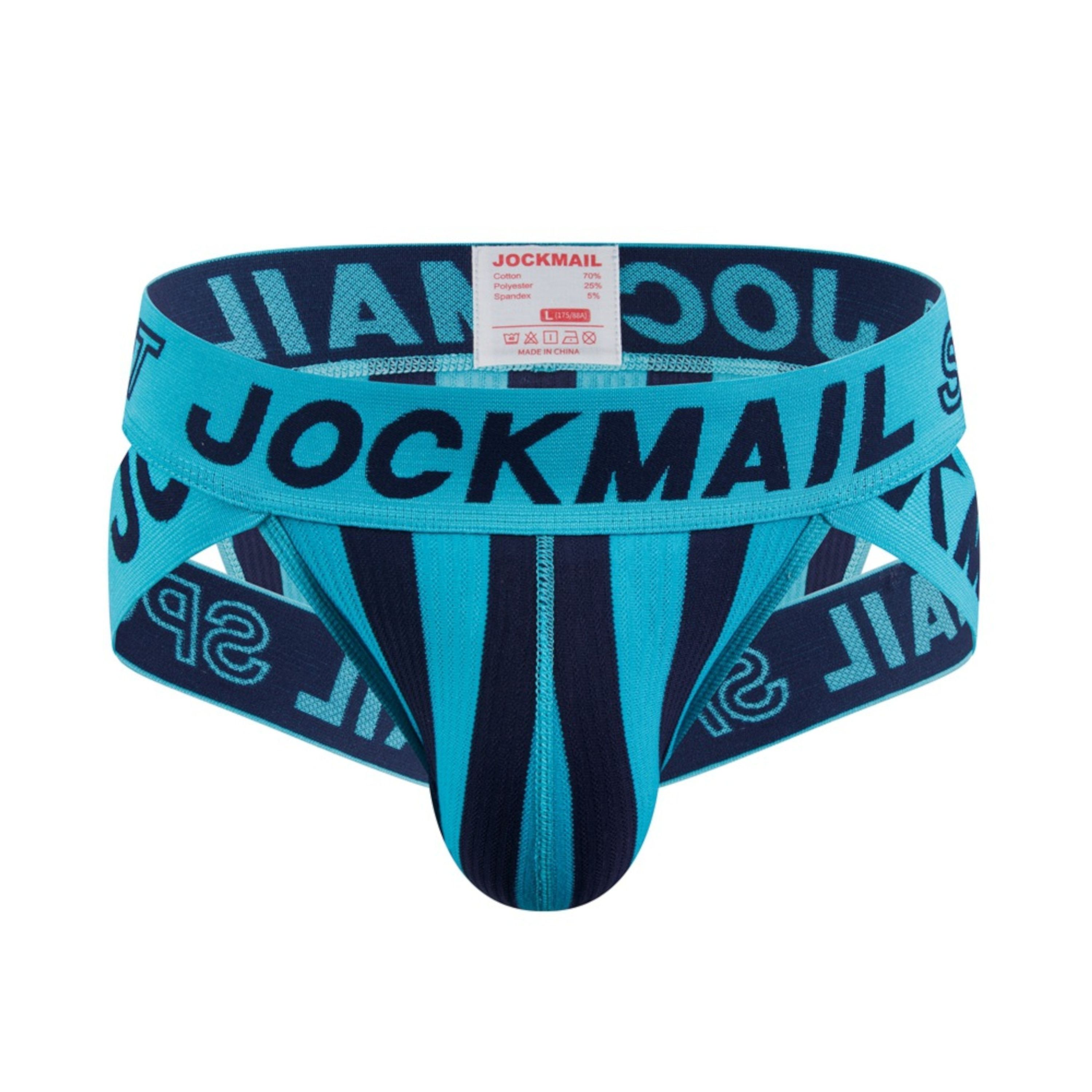 Мужские трусы брифы голубые с вырезами по бокам JOCKMAIL JM2026-17 фото 3