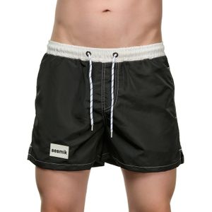 Фото Мужские шорты черные с белым карманом сзади Sesmik STORM COLORS BLACK