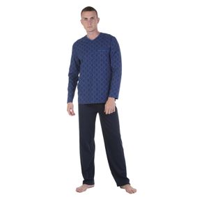 Фото Мужская пижама темно-синяя с узором BUGATTI 056044/4008 635