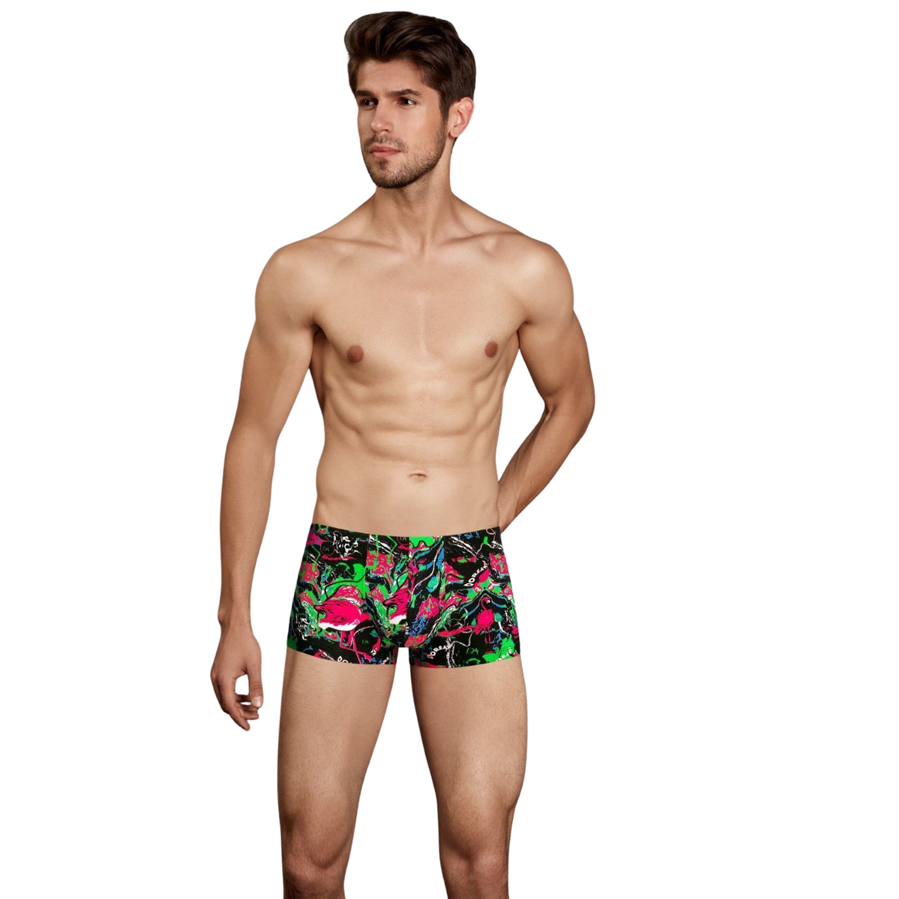Мужские трусы боксеры черные с принтом Doreanse 1751 Flamingo фото 1