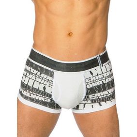 Фото Мужские трусы боксеры белые с принтом Chikoloko Stamped White