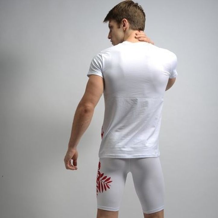 Мужская футболка белая с красным узором Shino White фото 3