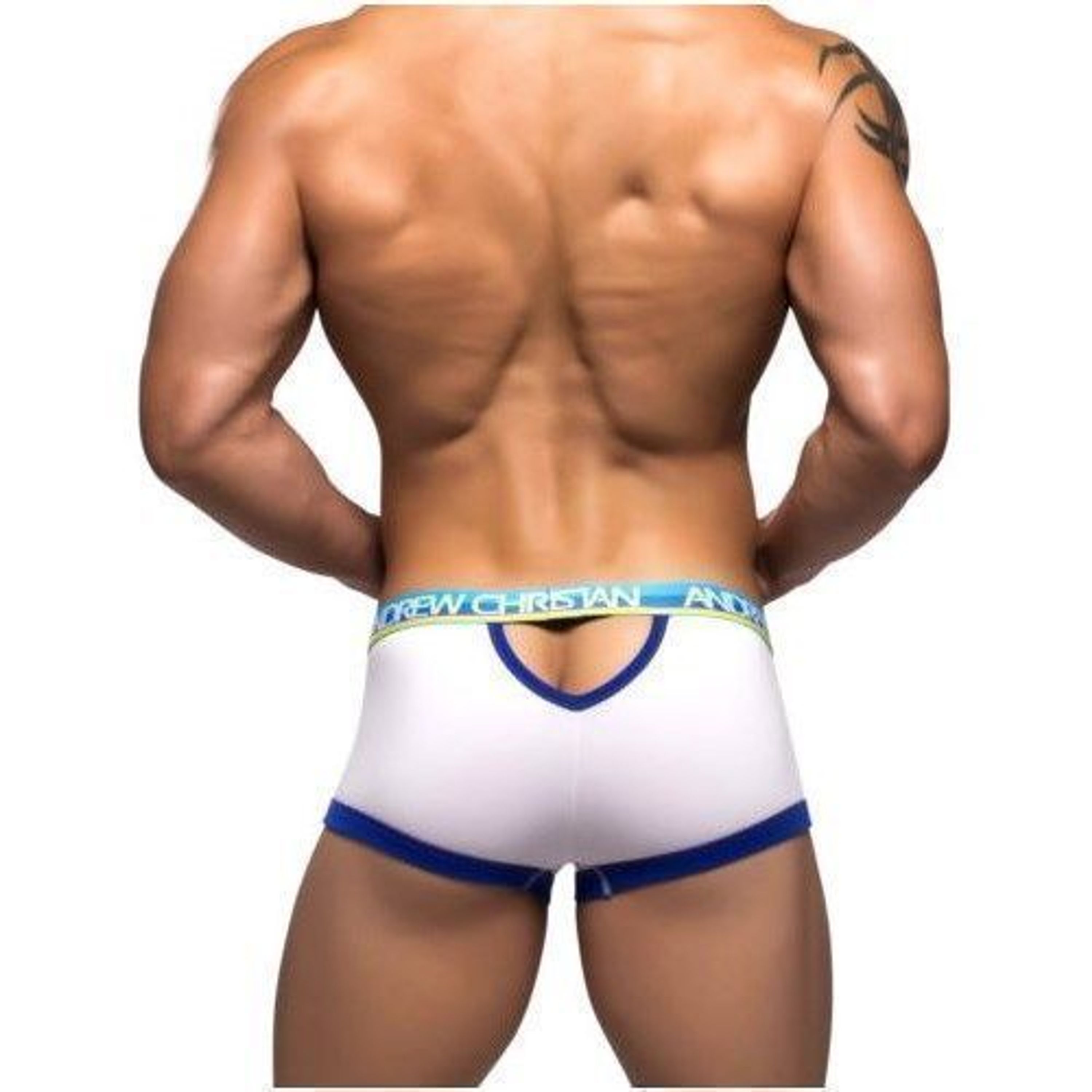 Мужские трусы хипсы белые Andrew Christian 9653 Werkin Boxer Show it  AC9653 фото 2