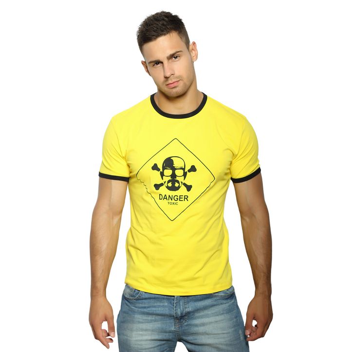 Мужская футболка желтая с принтом Scandaloso 060122m-EP 