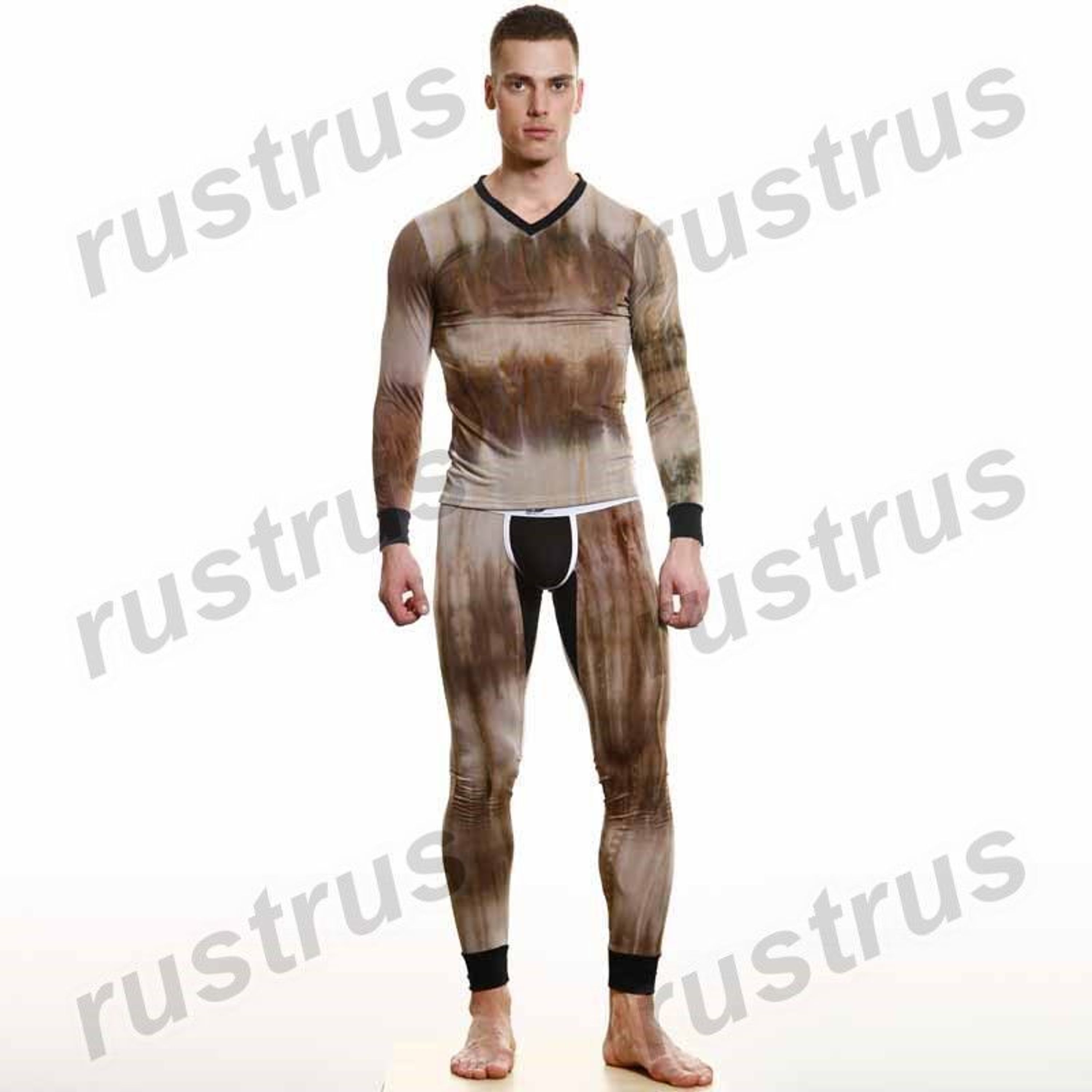 Мужской лонгслив коричневый Wang Jiang WG00147 фото 1