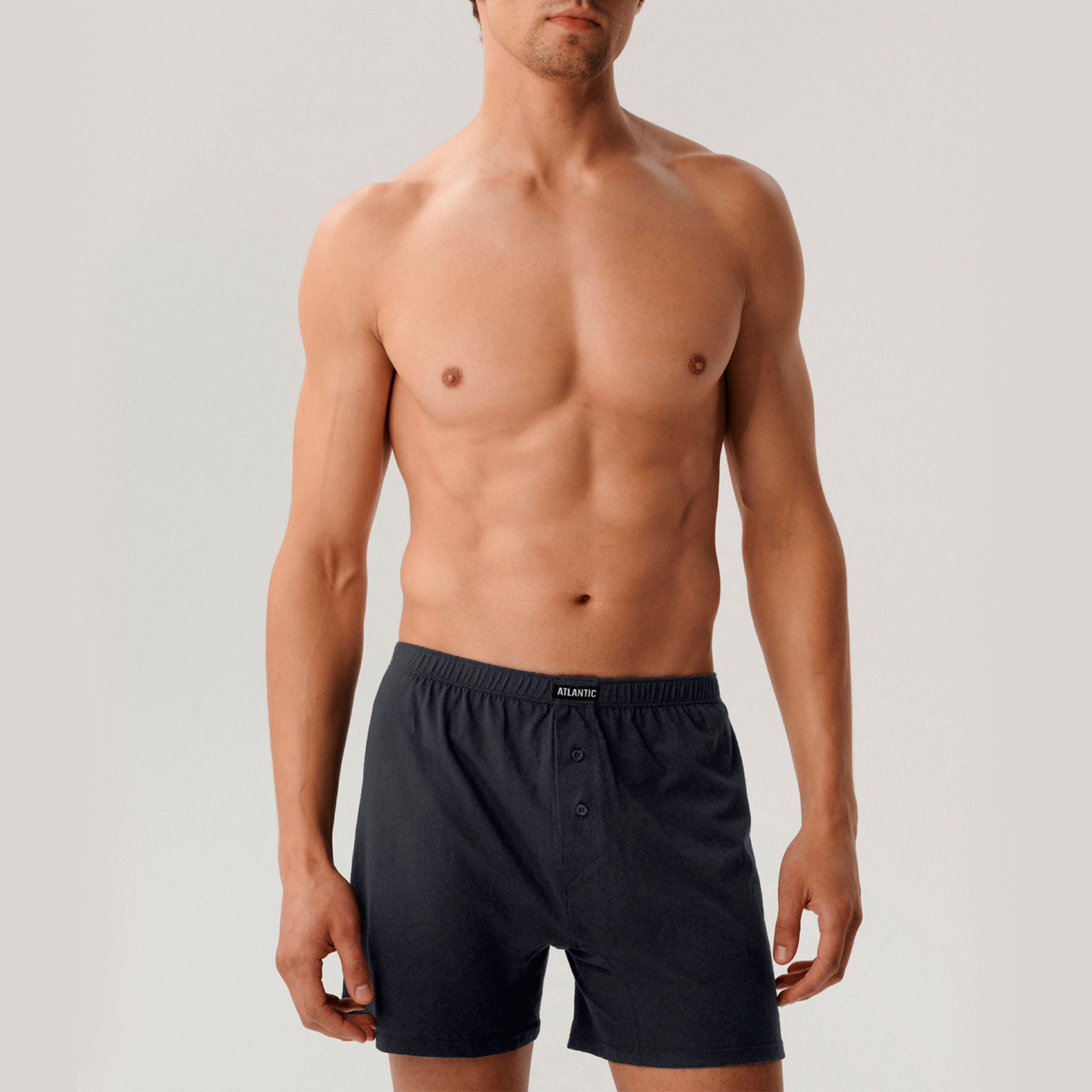 Мужские трусы-шорты графитовые набор 2в1 ATLANTIC Basic Man 2BMB-003 фото 2