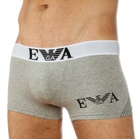 Фото Мужские трусы Emporio Armani Grey боксеры серые c белой резинкой