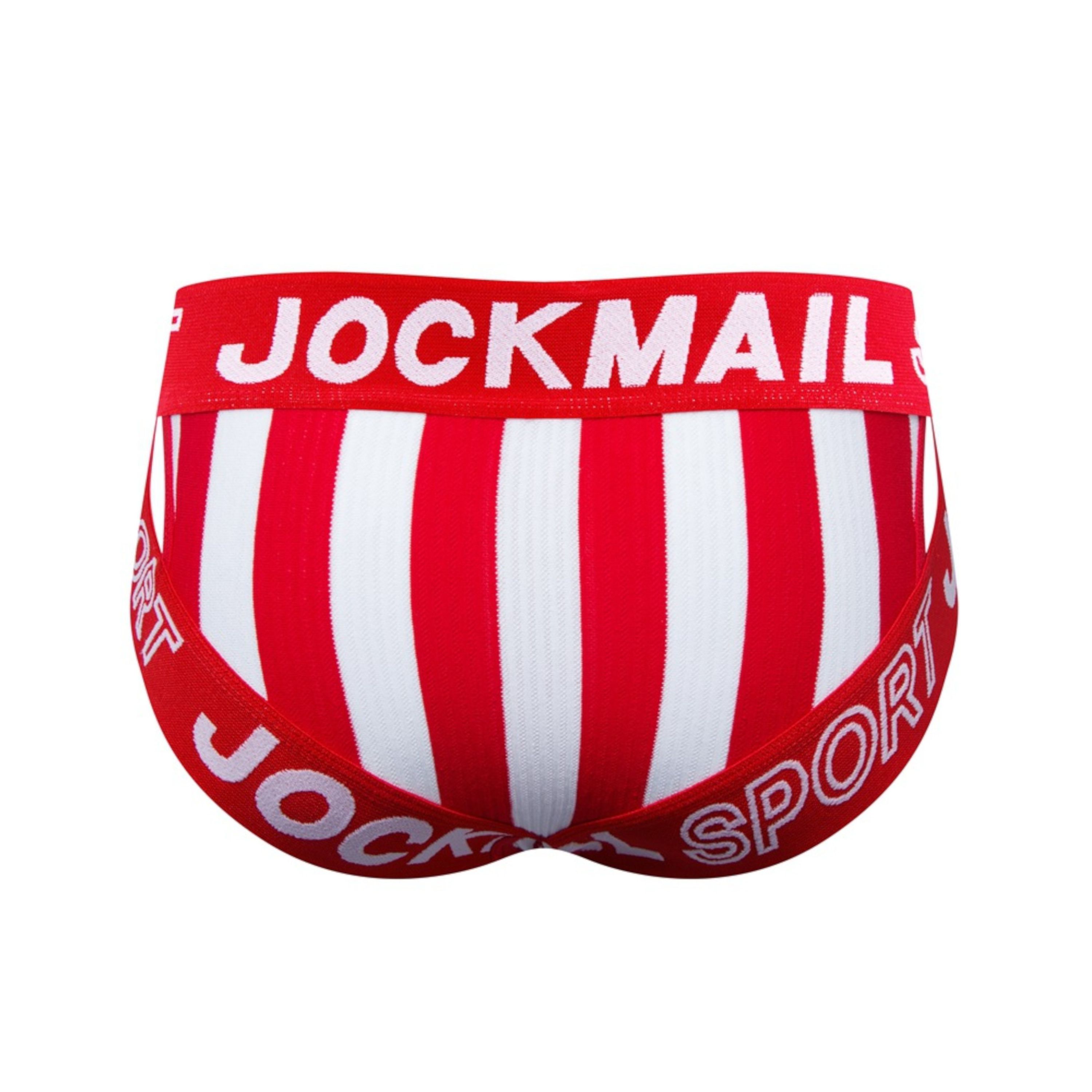 Мужские трусы брифы красные с вырезами по бокам JOCKMAIL JM2026-8 фото 5
