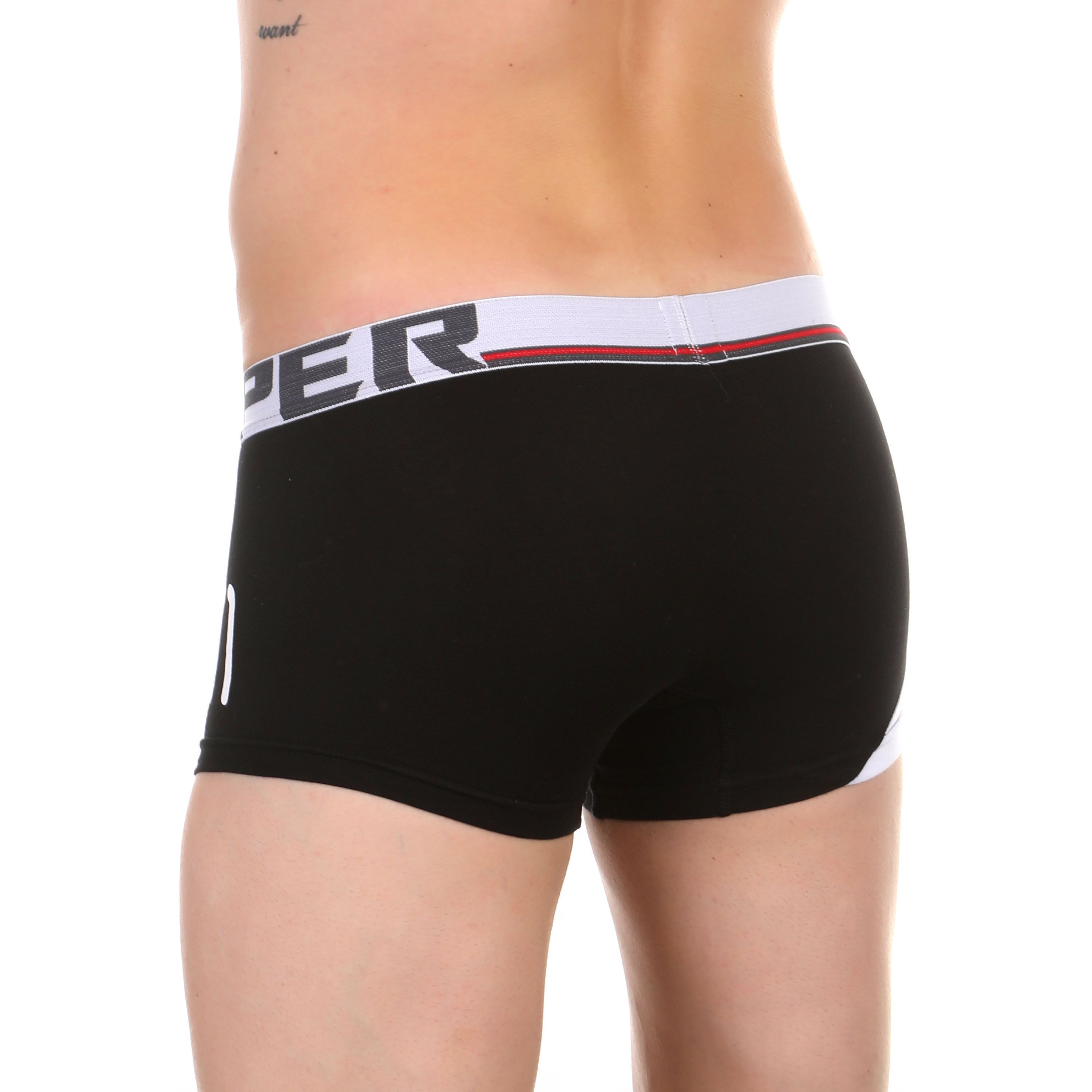 Мужские трусы боксеры черные с белой резинкой Superbody фото 2