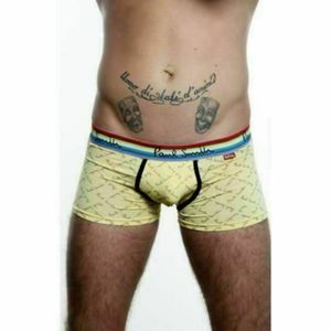 Фото Мужские трусы боксеры Paul Smith желтые с надписью