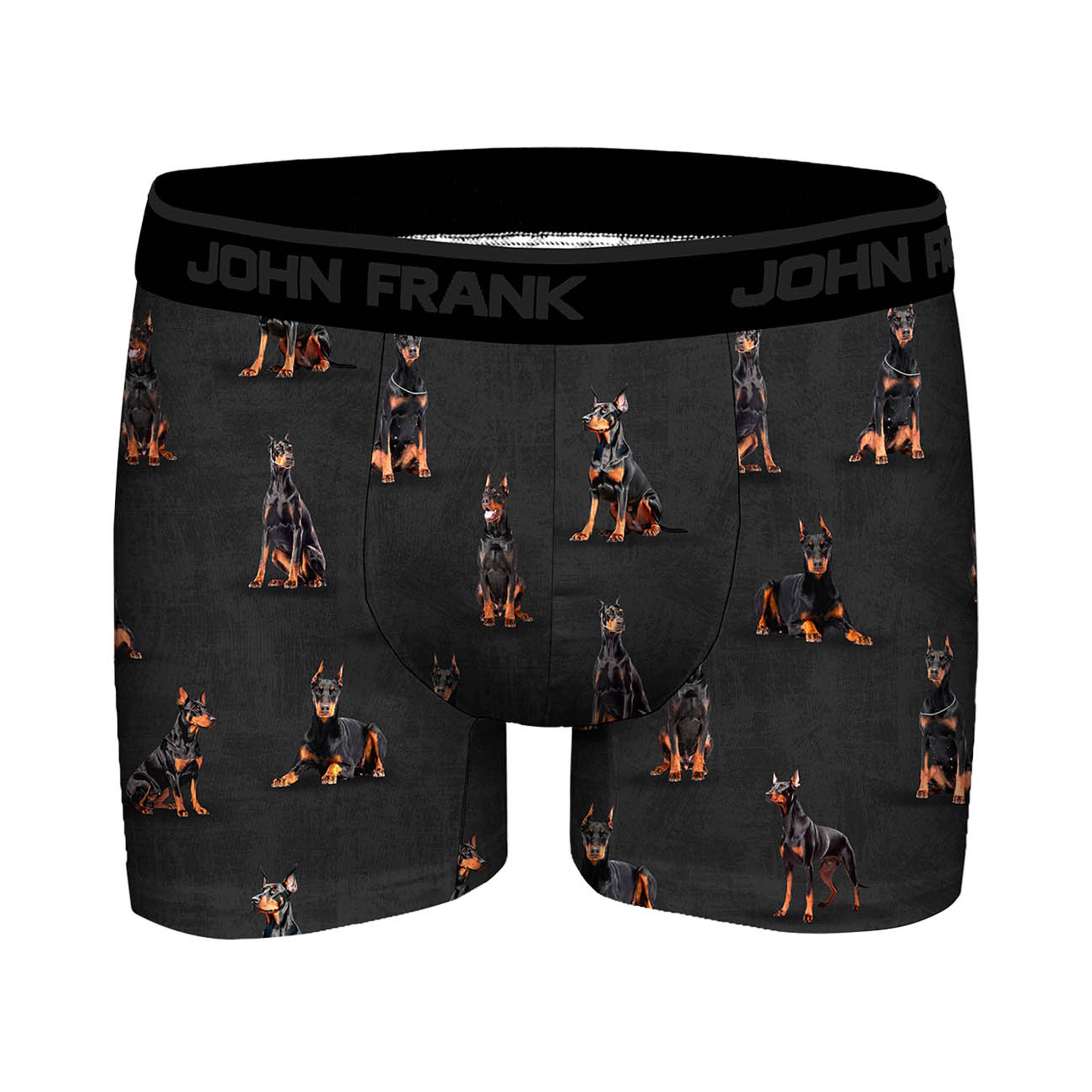Мужские трусы боксеры темно-серые с принтом JOHN FRANK JFBD378-DOBERMAN фото 1
