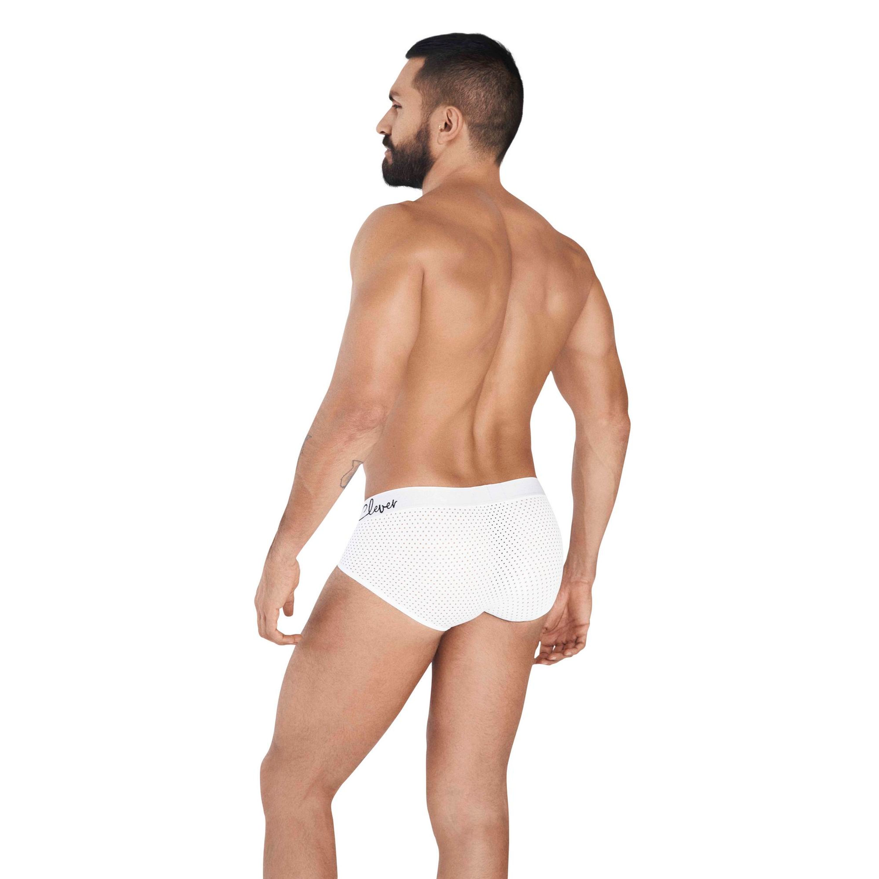 Мужские трусы брифы белые в сетку Clever TIME PIPING BRIEF 036701 фото 3
